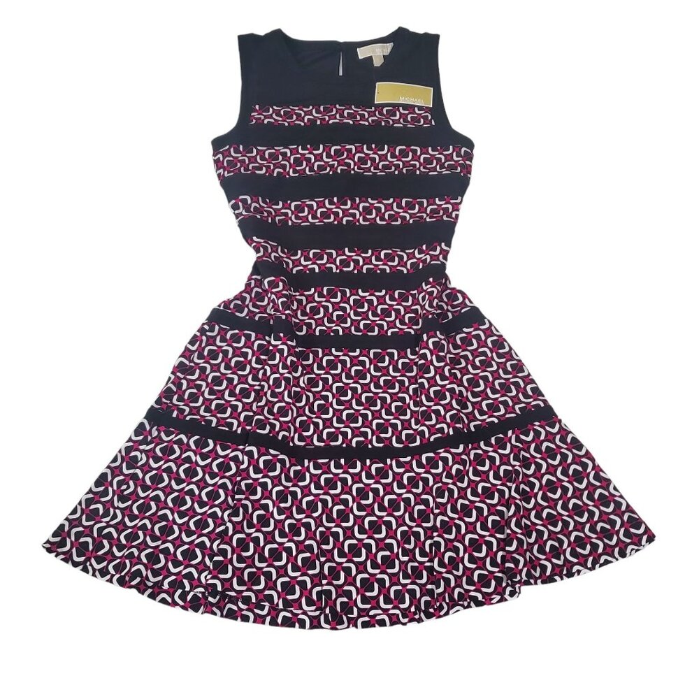 Michael kors womens mini dress sz medium deep Fuchsia round neck sleeveless new - Picture 11 of 16